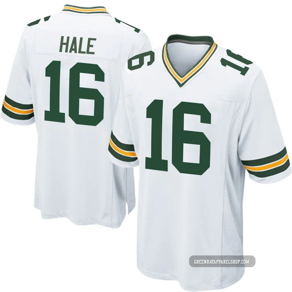 Alex Hale ＃16 Men's Game Green Bay Packers White Jersey