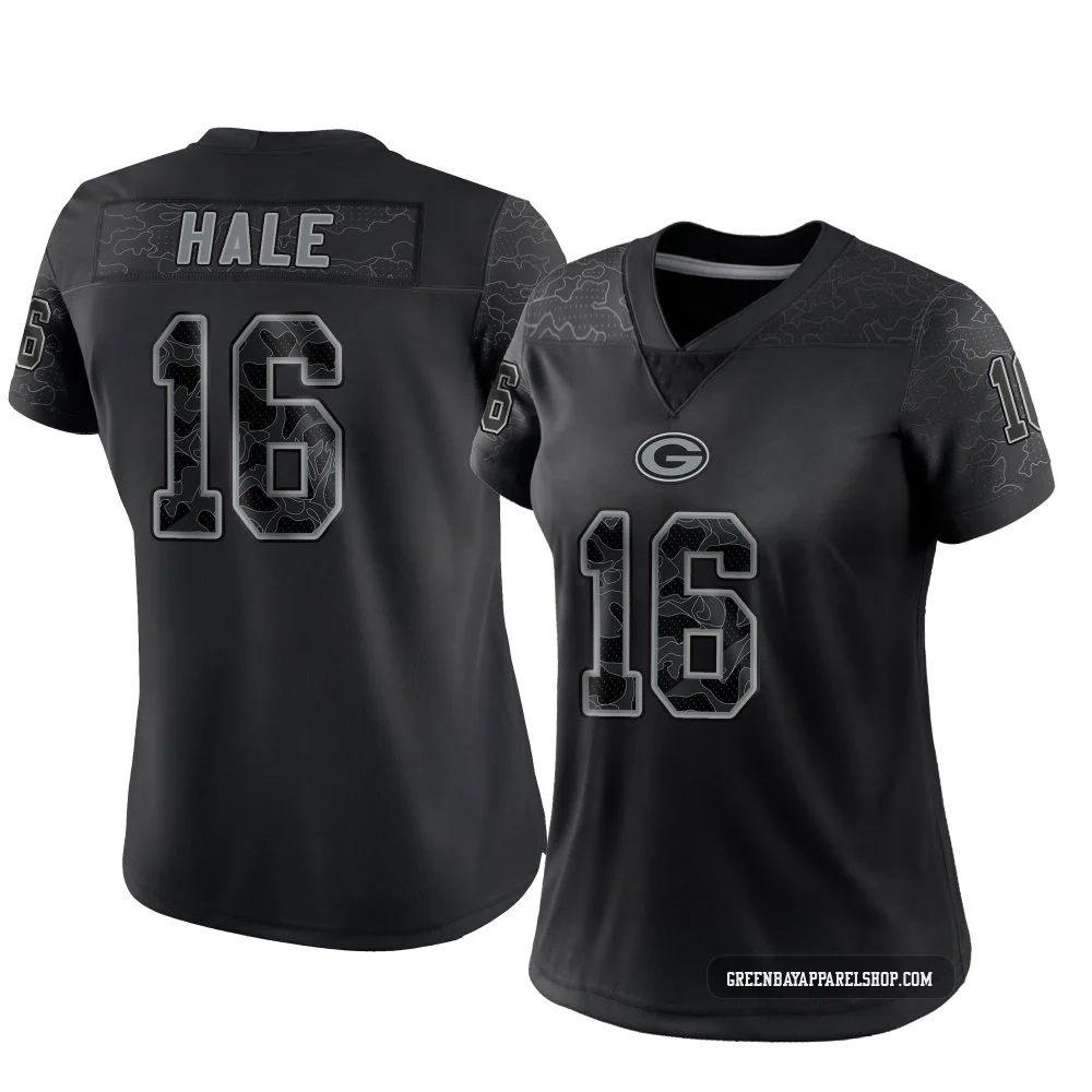 Alex Hale ＃16 Women's Limited Green Bay Packers Black Reflective Jersey