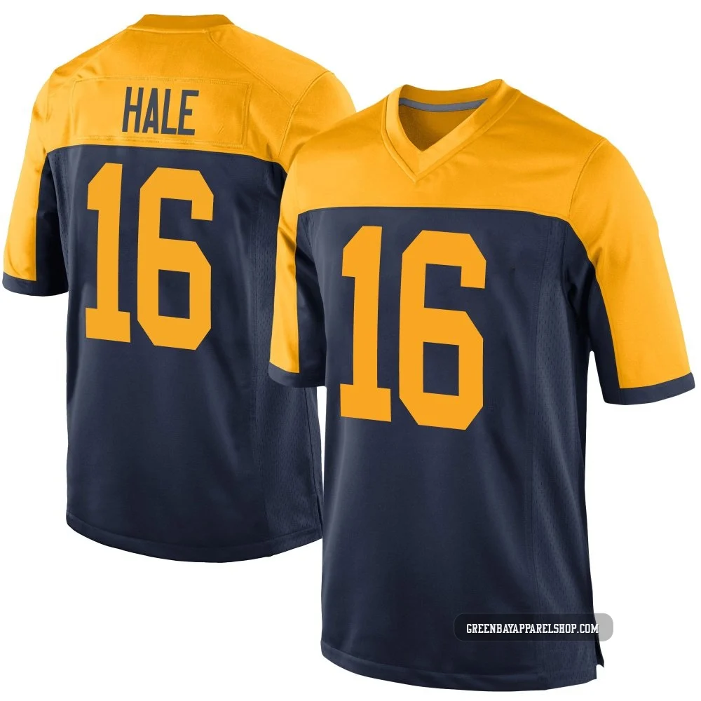 Alex Hale ＃16 Youth Game Green Bay Packers Navy Alternate Jersey