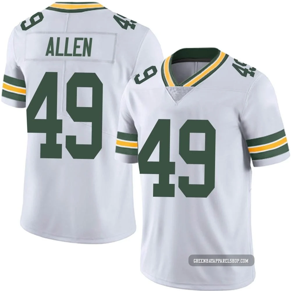 Austin Allen ＃49 Youth Limited Green Bay Packers White Vapor Untouchable Jersey