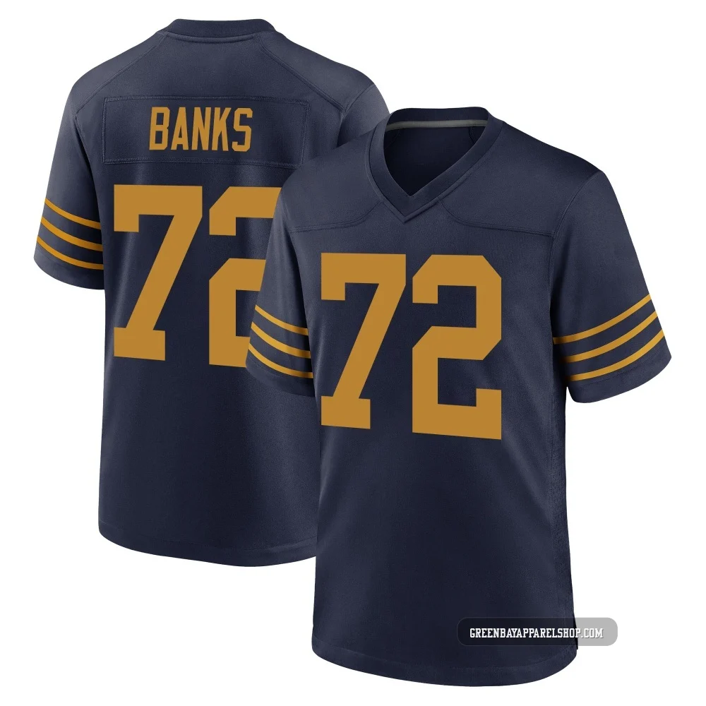 Brant Banks ＃72 Men's Game Green Bay Packers Navy The 1923 Classic Jersey