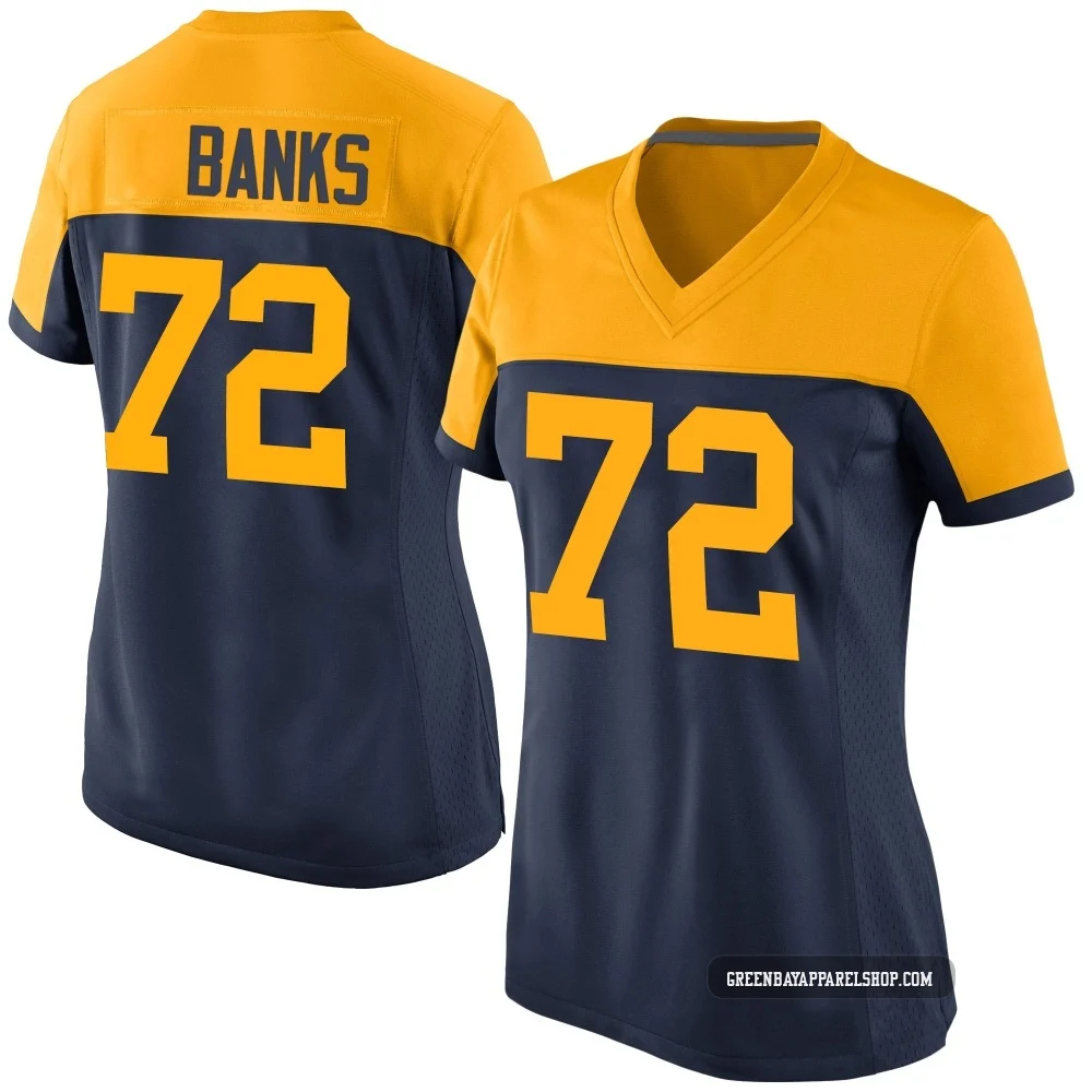 Brant Banks ＃72 Women's Game Green Bay Packers Navy Alternate Jersey