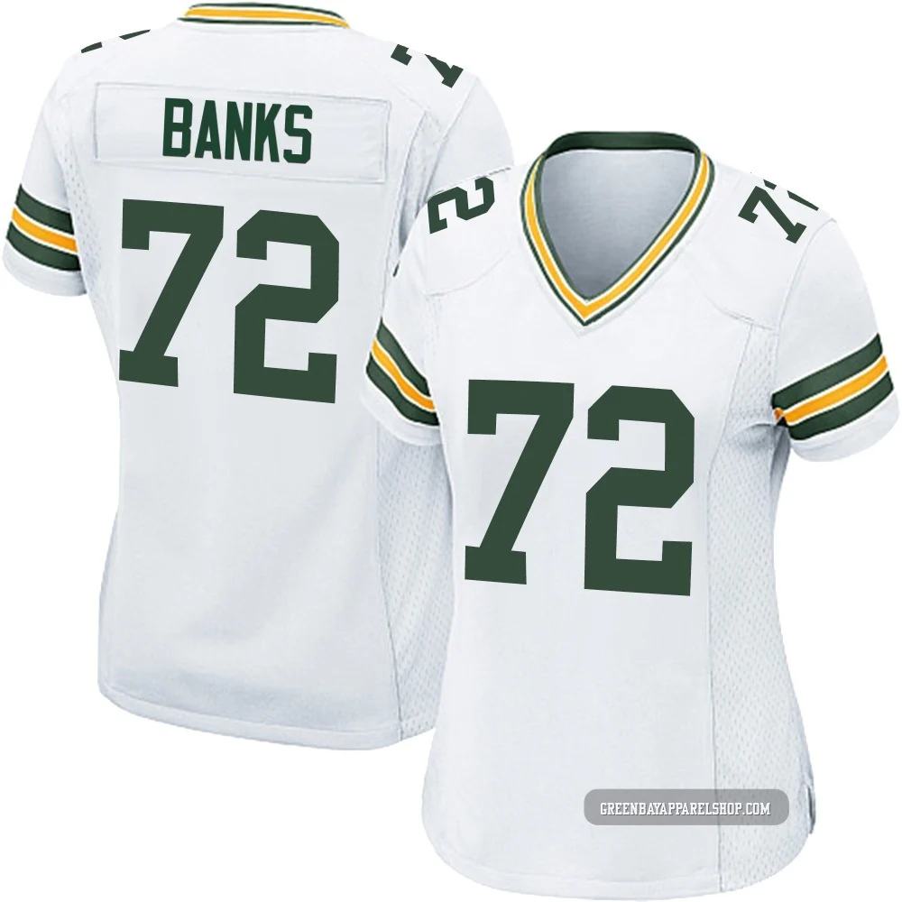 Brant Banks ＃72 Women's Game Green Bay Packers White Jersey