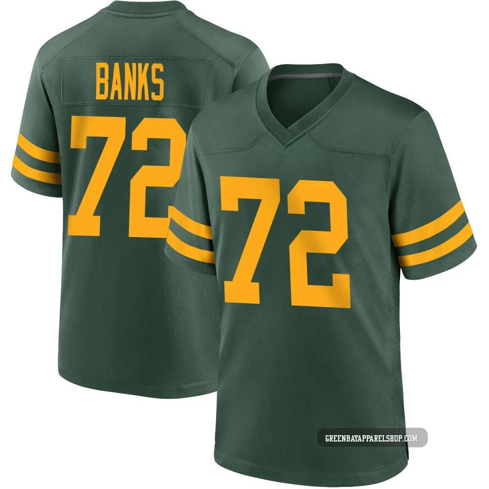 Brant Banks ＃72 Youth Game Green Bay Packers Green Alternate Jersey