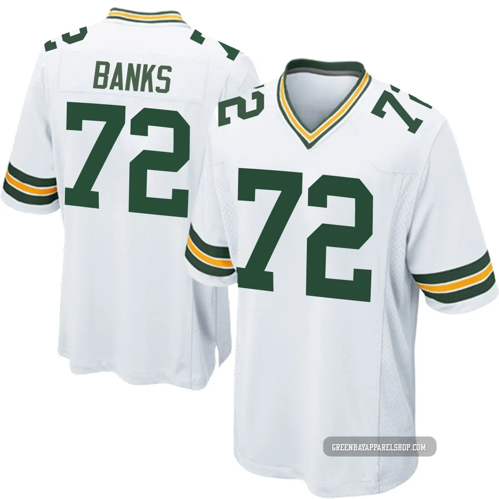 Brant Banks ＃72 Youth Game Green Bay Packers White Jersey