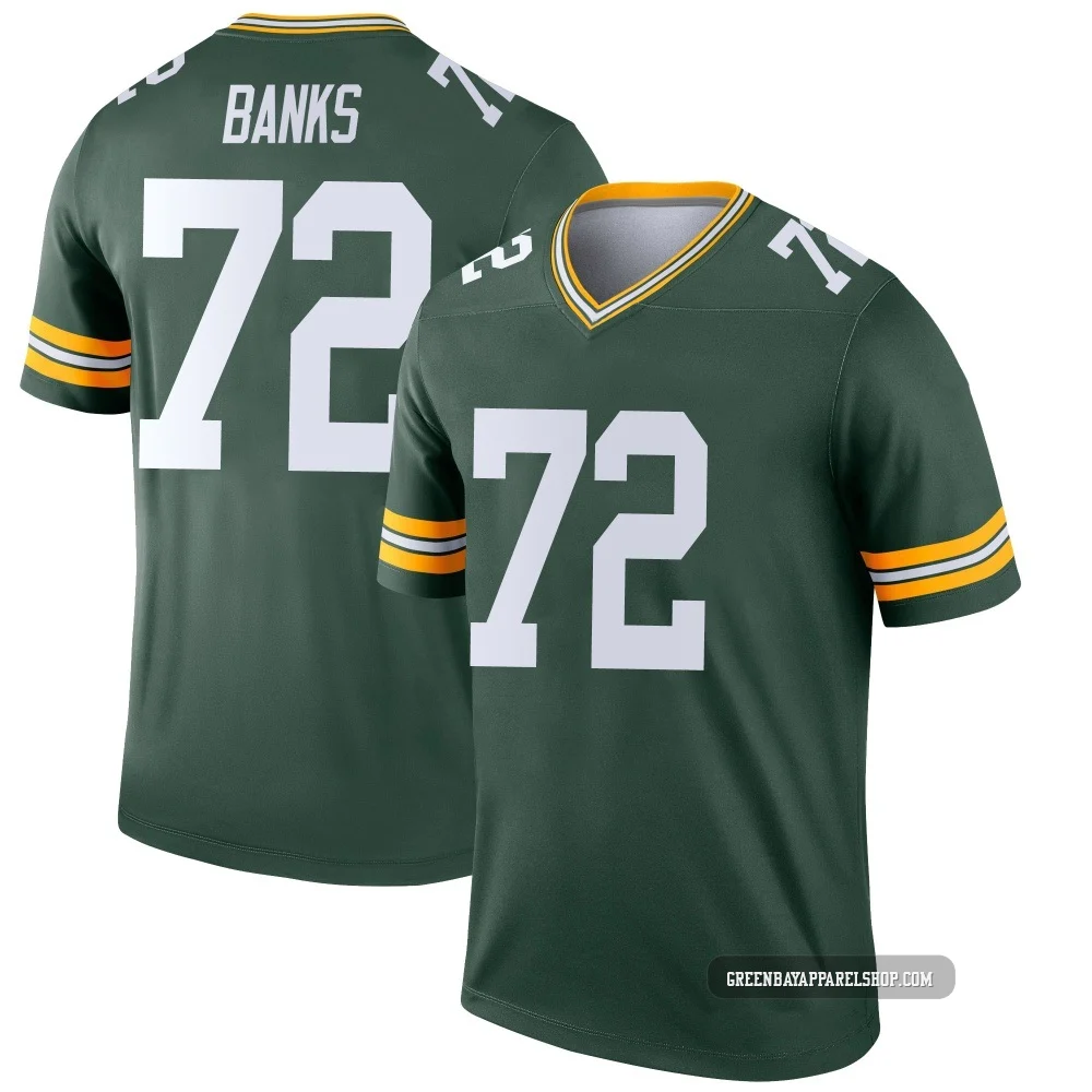Brant Banks ＃72 Youth Legend Green Bay Packers Green Jersey