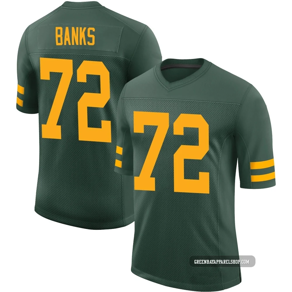 Brant Banks ＃72 Youth Limited Green Bay Packers Green Alternate Vapor Jersey