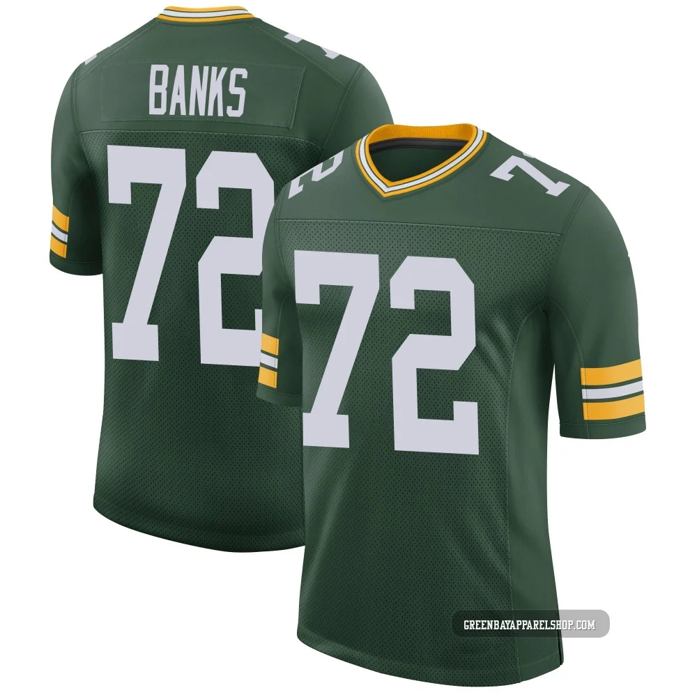 Brant Banks ＃72 Youth Limited Green Bay Packers Green Classic Jersey