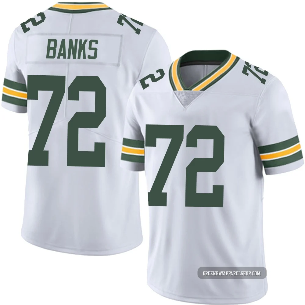 Brant Banks ＃72 Youth Limited Green Bay Packers White Vapor Untouchable Jersey