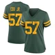 Brenton Cox Jr. ＃57 Women's Game Green Bay Packers Green Alternate Jersey