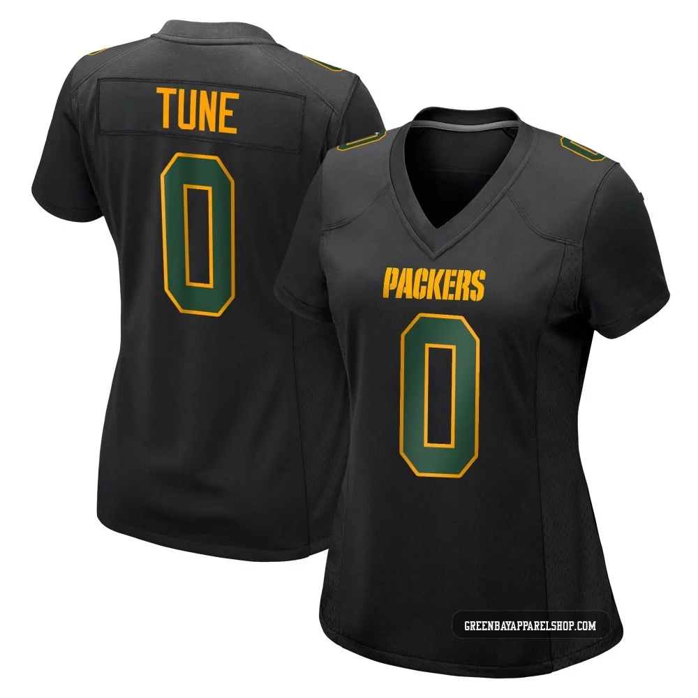 Clayton Tune ＃0 Women's Game Green Bay Packers Black Fashion Jersey
