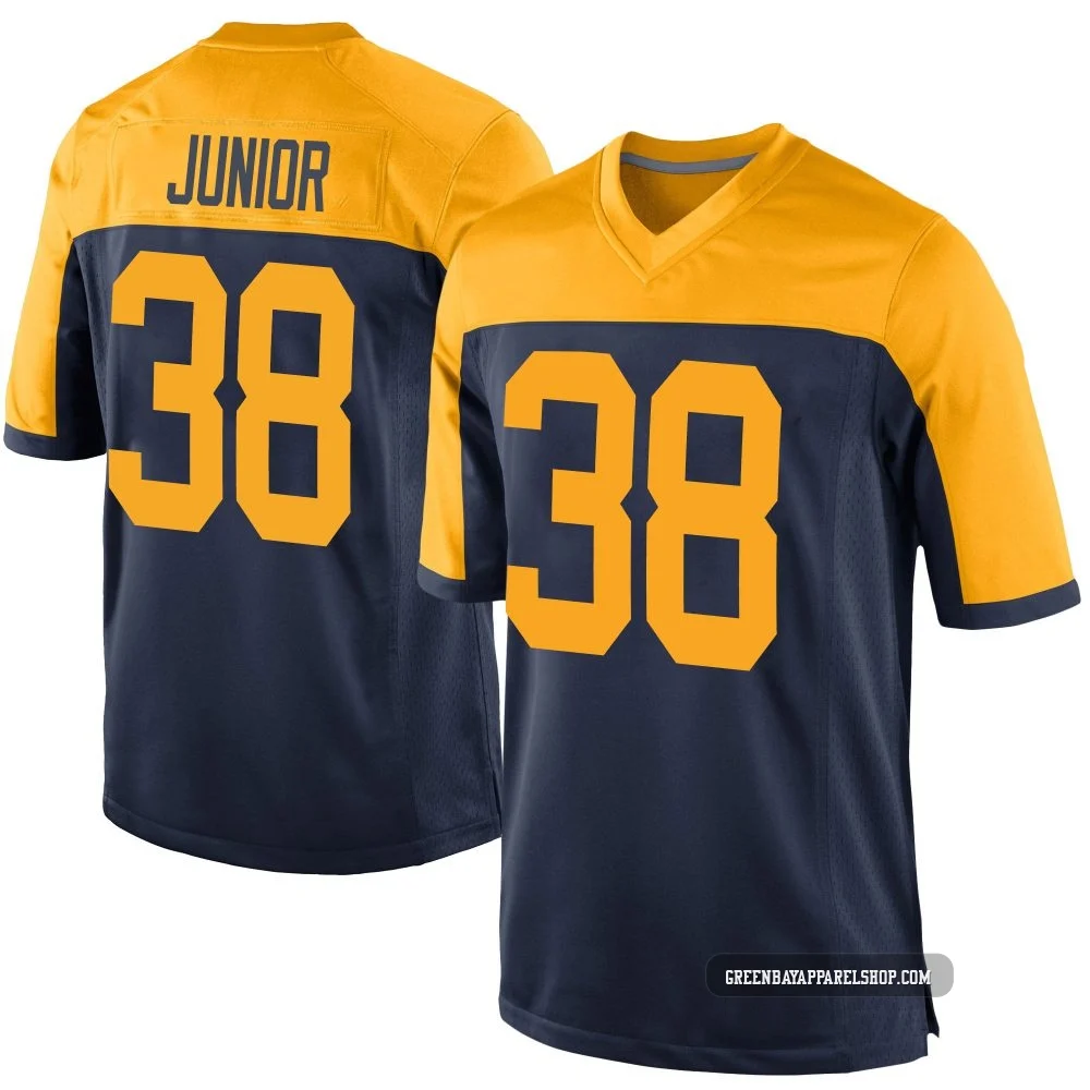 Gregory Junior ＃38 Men's Game Green Bay Packers Navy Alternate Jersey