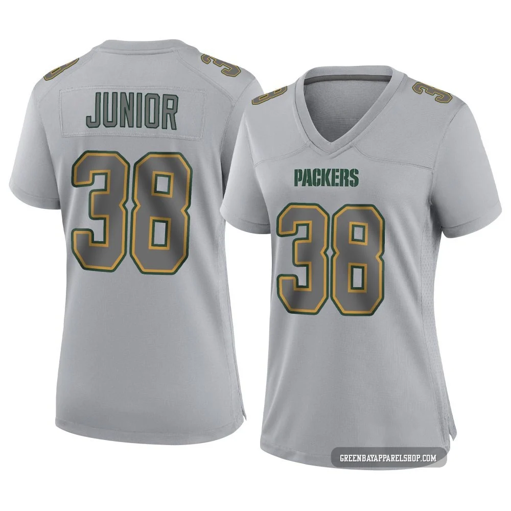 Gregory Junior ＃38 Women's Game Green Bay Packers Gray Atmosphere Fashion Jersey