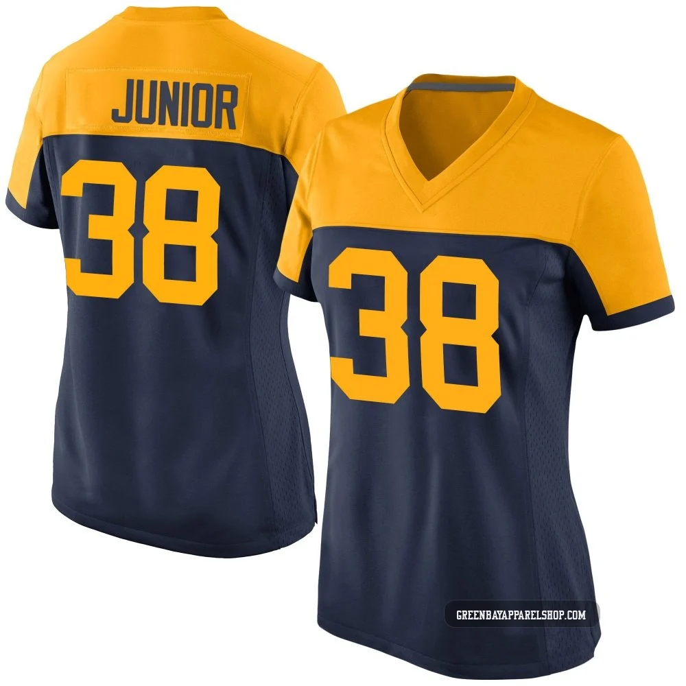 Gregory Junior ＃38 Women's Game Green Bay Packers Navy Alternate Jersey