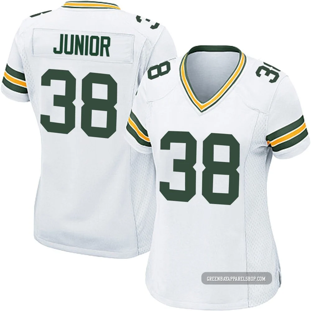 Gregory Junior ＃38 Women's Game Green Bay Packers White Jersey
