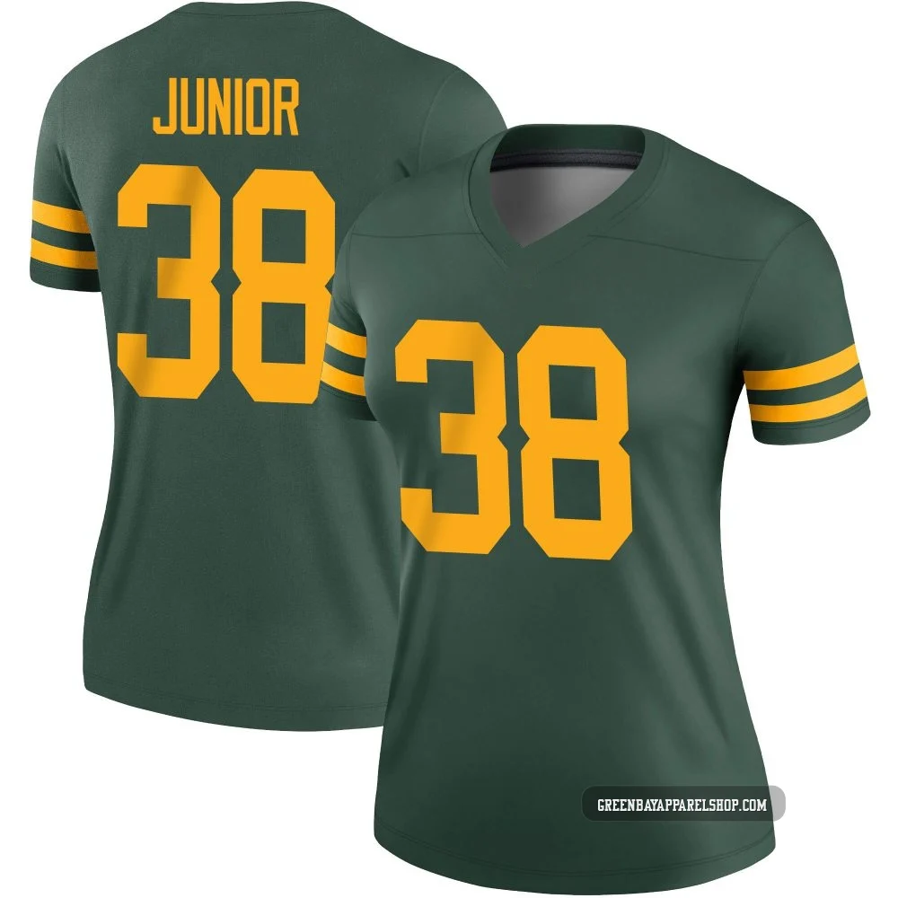 Gregory Junior ＃38 Women's Legend Green Bay Packers Green Alternate Jersey