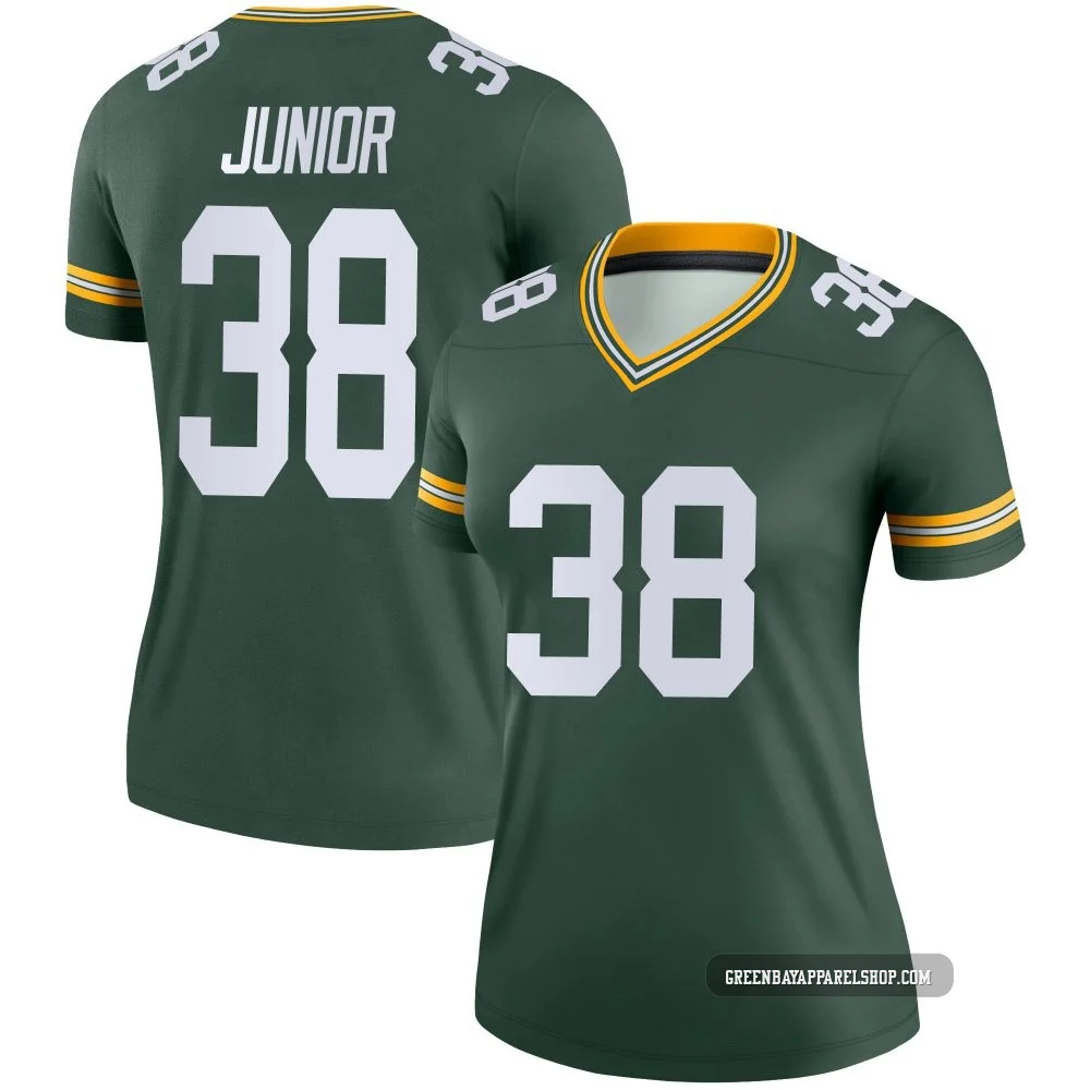 Gregory Junior ＃38 Women's Legend Green Bay Packers Green Jersey