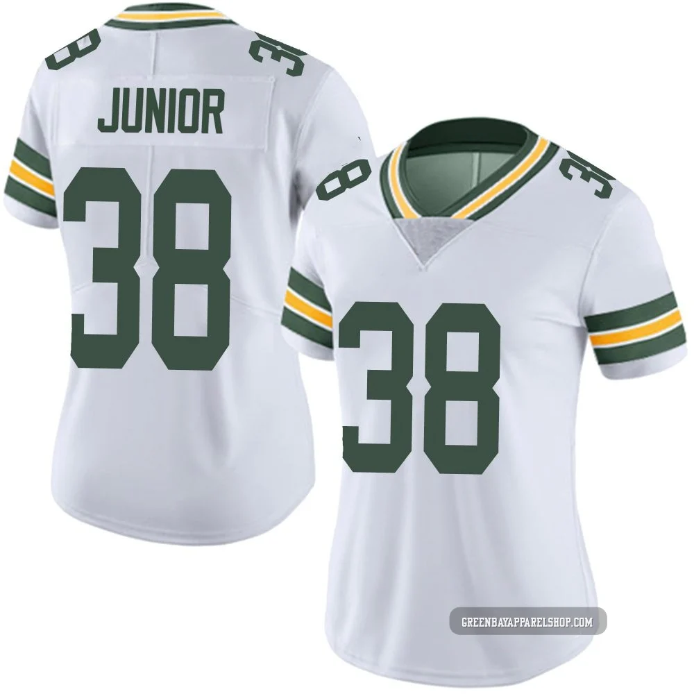 Gregory Junior ＃38 Women's Limited Green Bay Packers White Vapor Untouchable Jersey