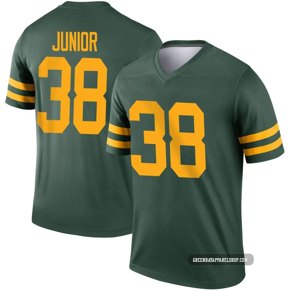 Gregory Junior ＃38 Youth Legend Green Bay Packers Green Alternate Jersey