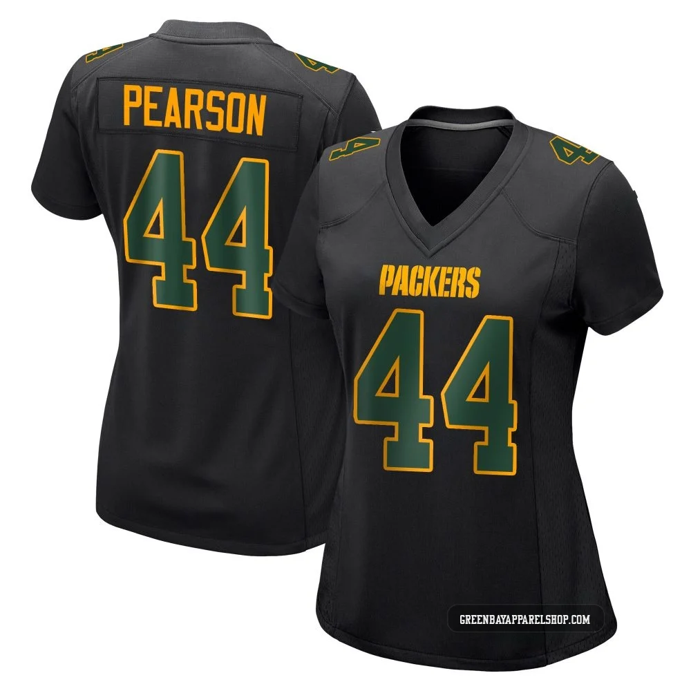 Henry Pearson ＃44 Women's Game Green Bay Packers Black Fashion Jersey