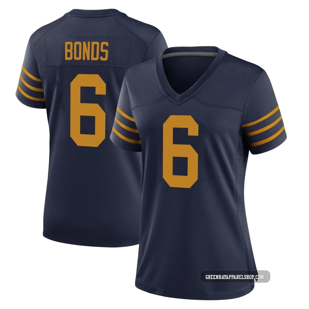 Jadakis Bonds ＃6 Women's Game Green Bay Packers Navy The 1923 Classic Jersey