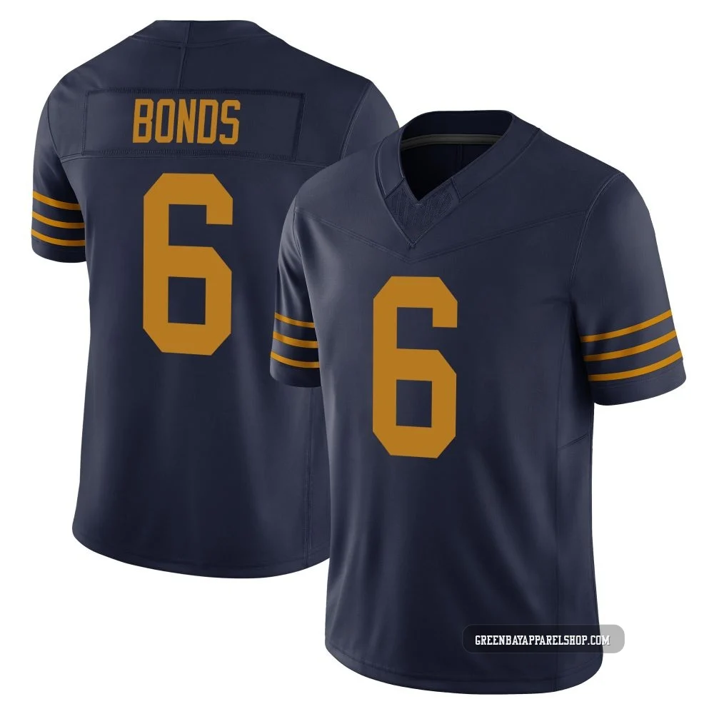 Jadakis Bonds ＃6 Youth Limited Green Bay Packers Navy The 1923 Classic Vapor F.U.S.E. Jersey