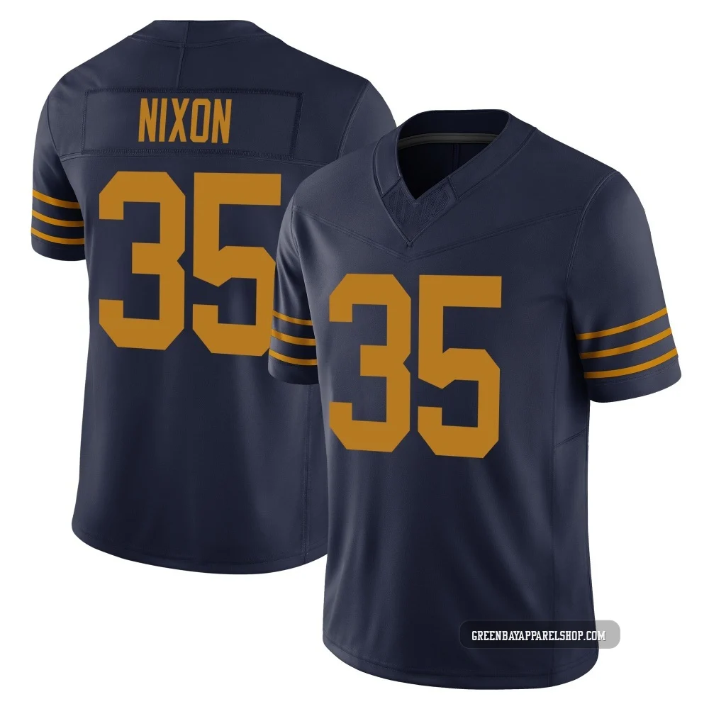 Jaden Nixon ＃35 Men's Limited Green Bay Packers Navy The 1923 Classic Vapor F.U.S.E. Jersey