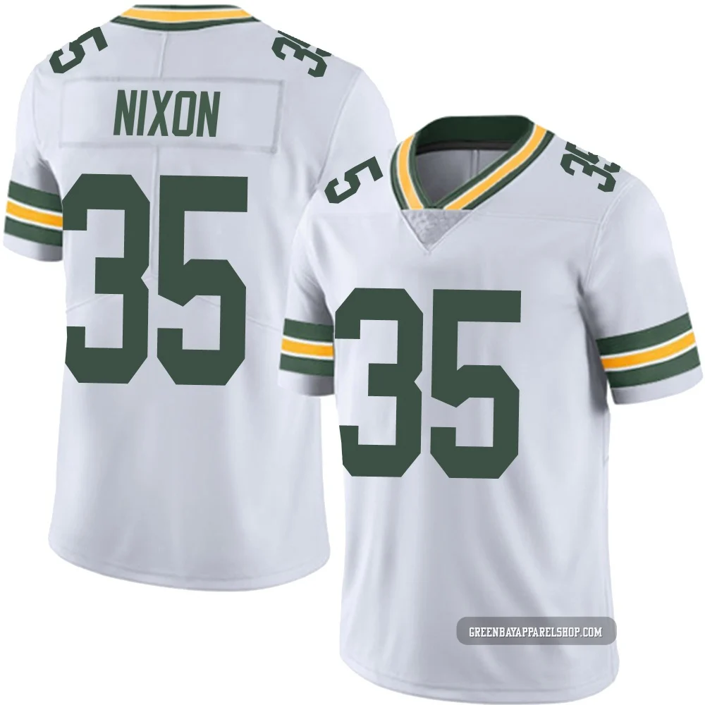 Jaden Nixon ＃35 Men's Limited Green Bay Packers White Vapor Untouchable Jersey