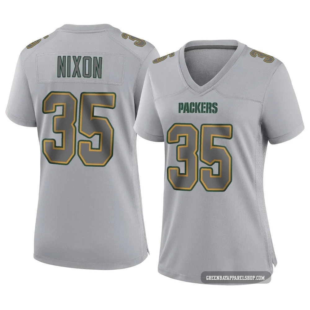 Jaden Nixon ＃35 Women's Game Green Bay Packers Gray Atmosphere Fashion Jersey