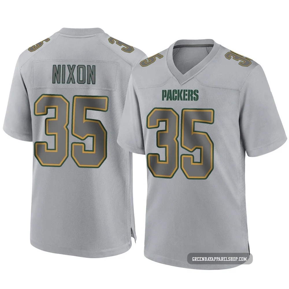 Jaden Nixon ＃35 Youth Game Green Bay Packers Gray Atmosphere Fashion Jersey