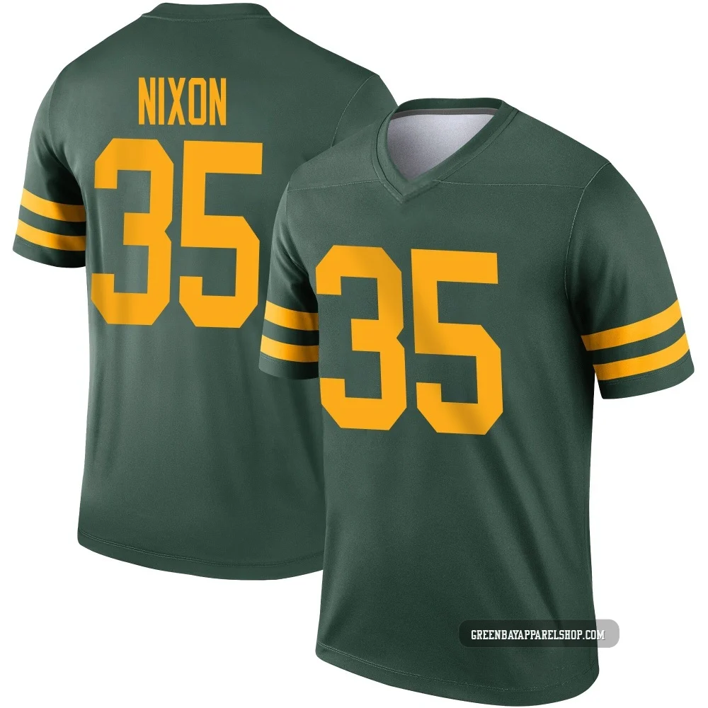 Jaden Nixon ＃35 Youth Legend Green Bay Packers Green Alternate Jersey