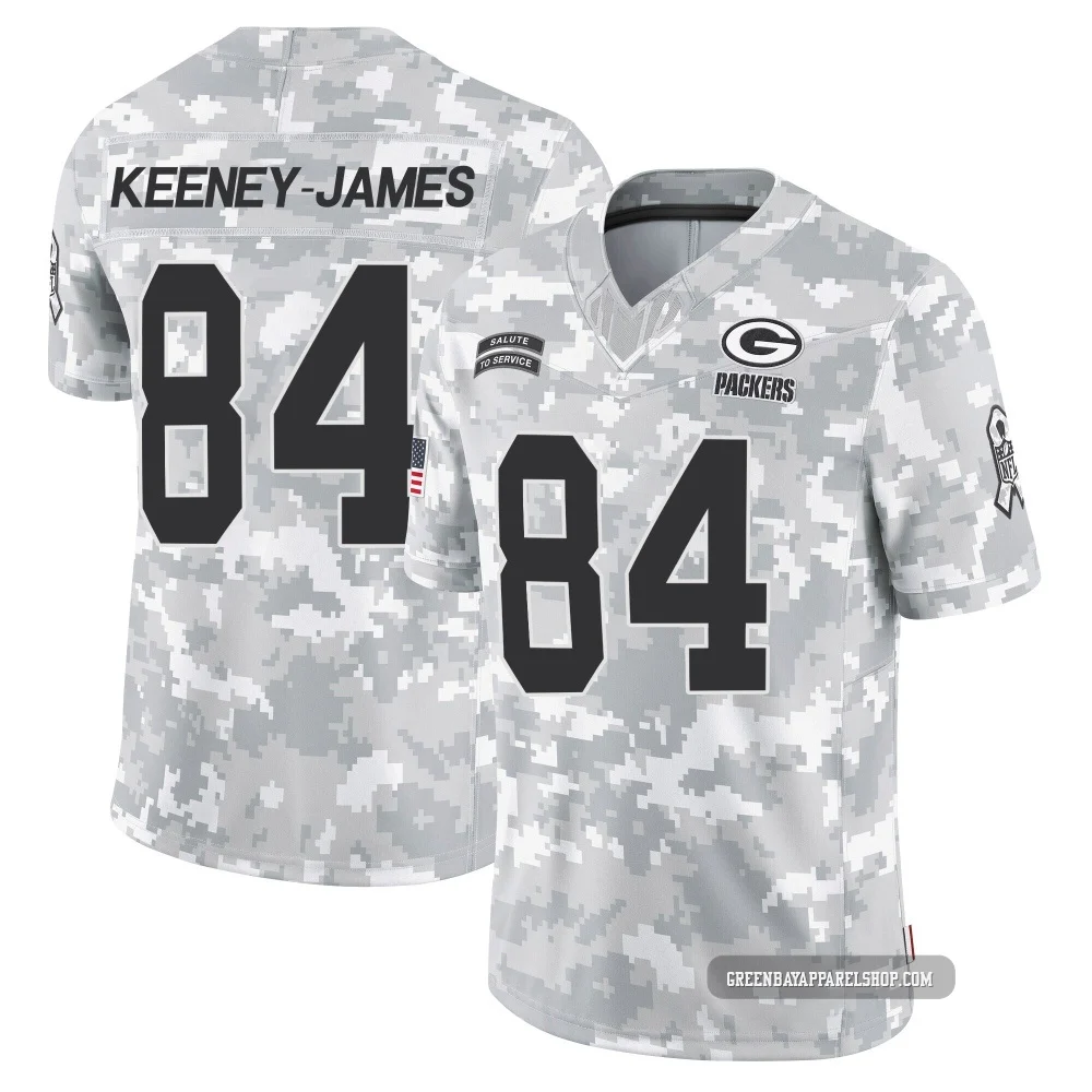 Jakobie Keeney-James ＃84 Men's Limited Green Bay Packers Arctic Camo 2024 Salute to Service Jersey
