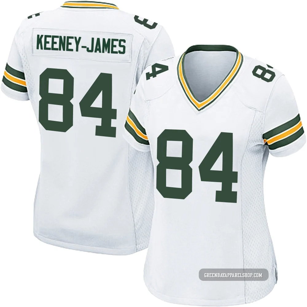 Jakobie Keeney-James ＃84 Women's Game Green Bay Packers White Jersey
