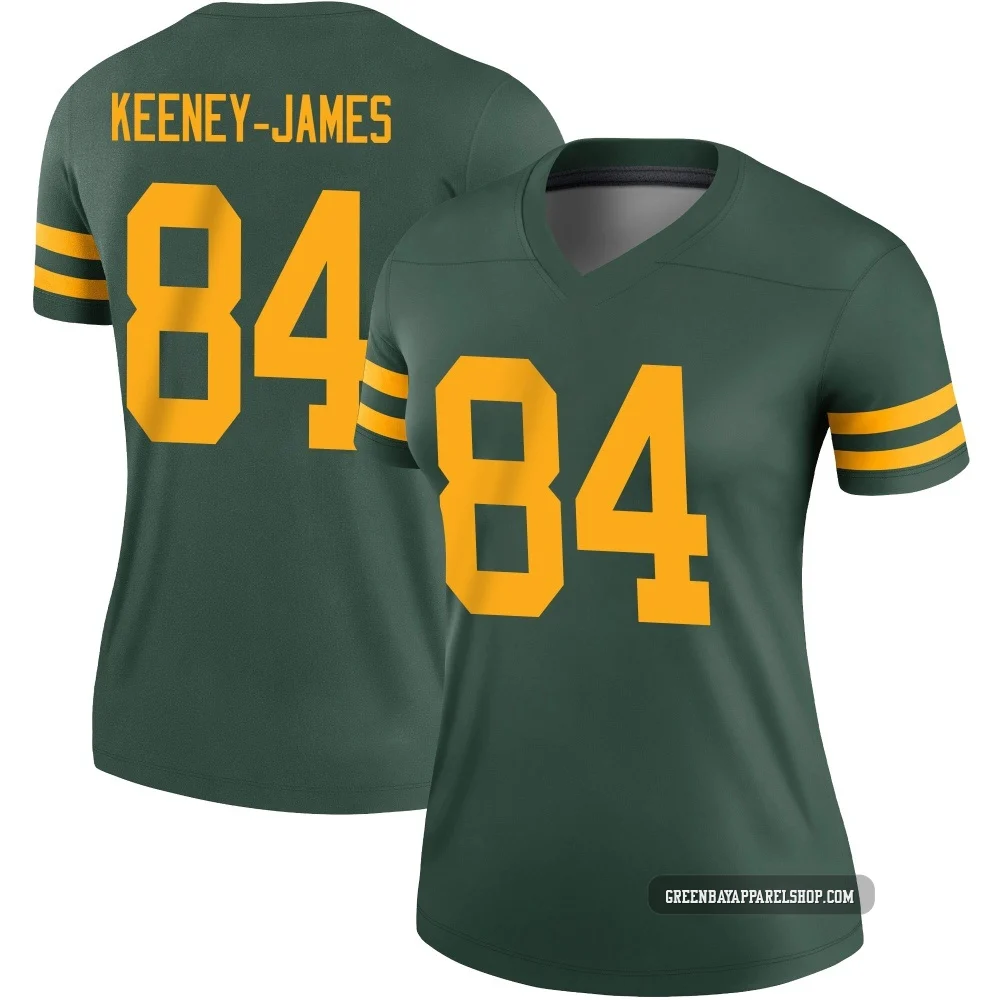 Jakobie Keeney-James ＃84 Women's Legend Green Bay Packers Green Alternate Jersey
