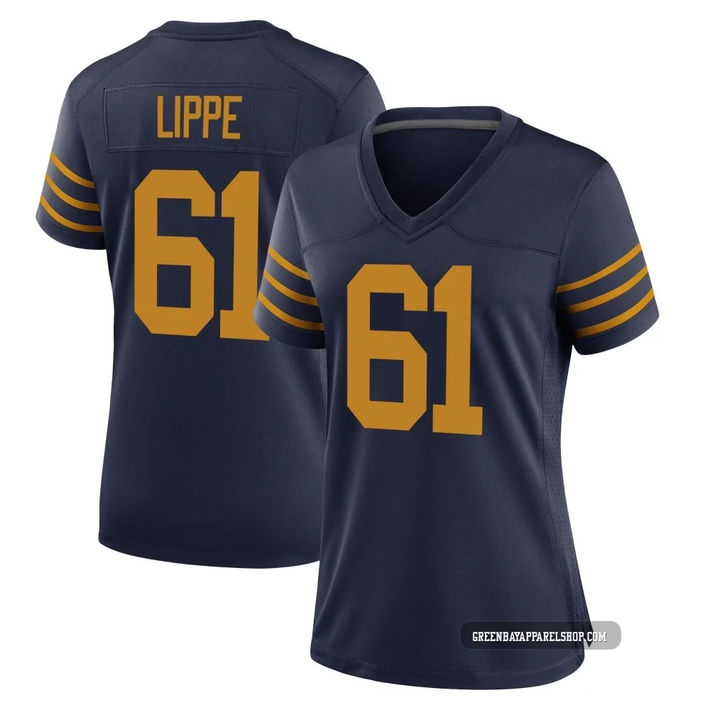 J.J. Lippe ＃61 Women's Game Green Bay Packers Navy The 1923 Classic Jersey