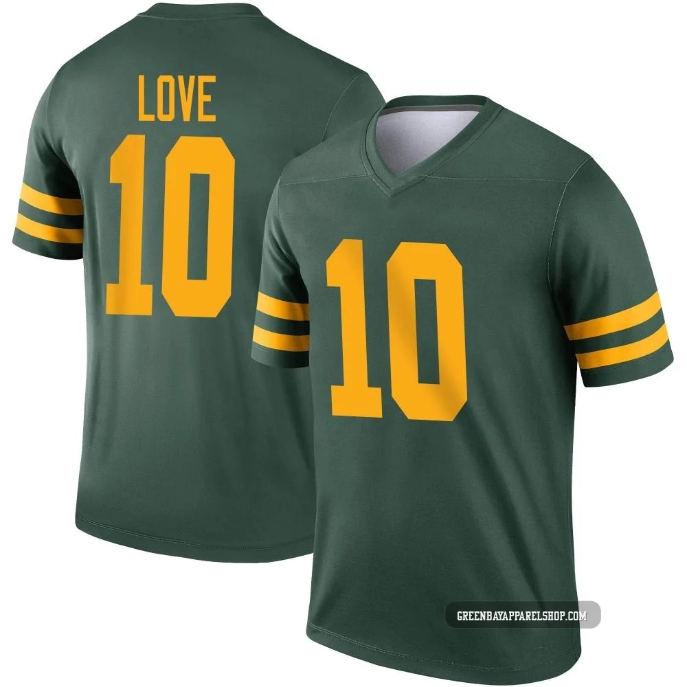 Jordan Love ＃10 Men's Legend Green Bay Packers Green Alternate Jersey