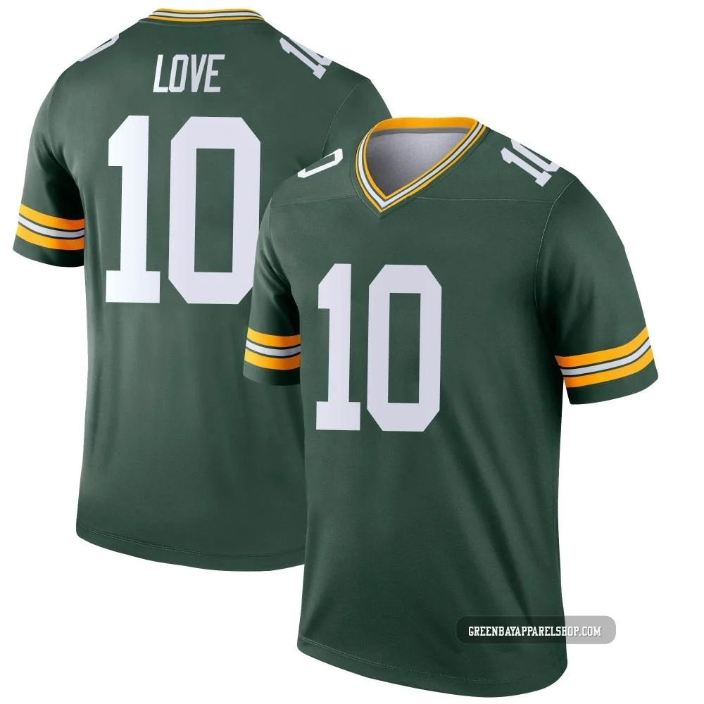 Jordan Love ＃10 Men's Legend Green Bay Packers Green Jersey