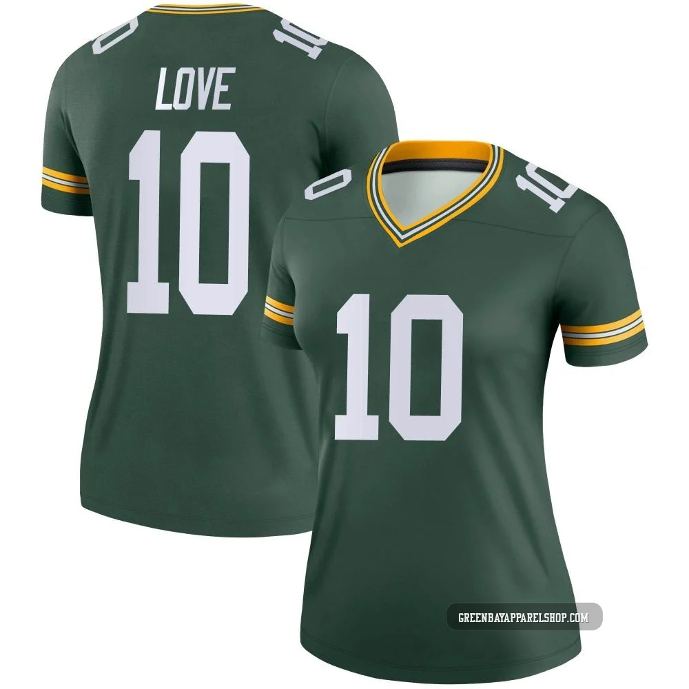 Jordan Love ＃10 Women's Legend Green Bay Packers Green Jersey
