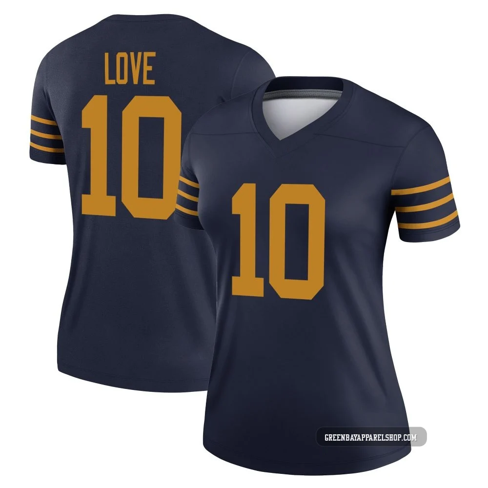 Jordan Love ＃10 Women's Legend Green Bay Packers Navy The 1923 Classic Jersey