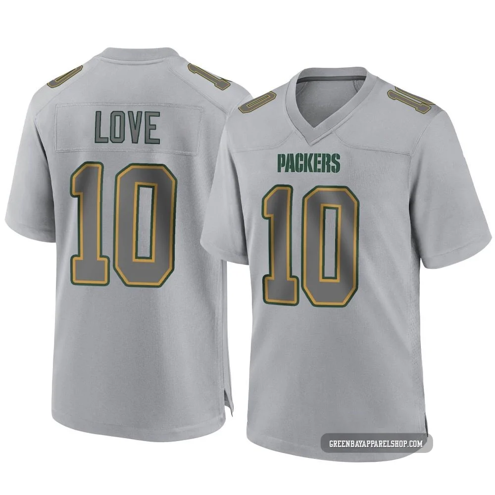Jordan Love ＃10 Youth Game Green Bay Packers Gray Atmosphere Fashion Jersey