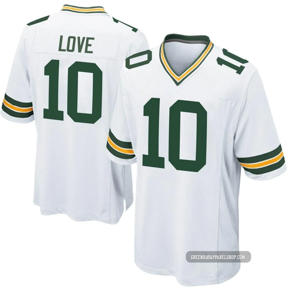 Jordan Love ＃10 Youth Game Green Bay Packers White Jersey