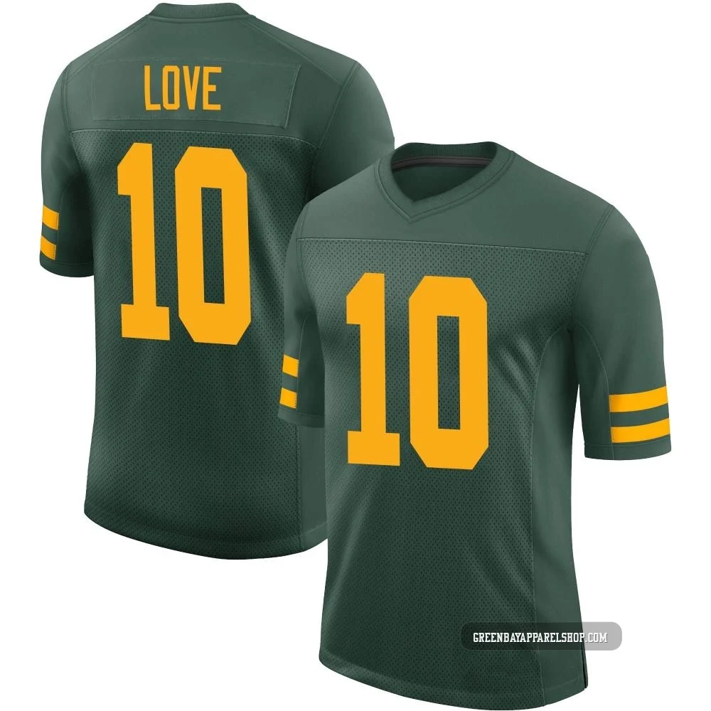 Jordan Love ＃10 Youth Limited Green Bay Packers Green Alternate Vapor Jersey