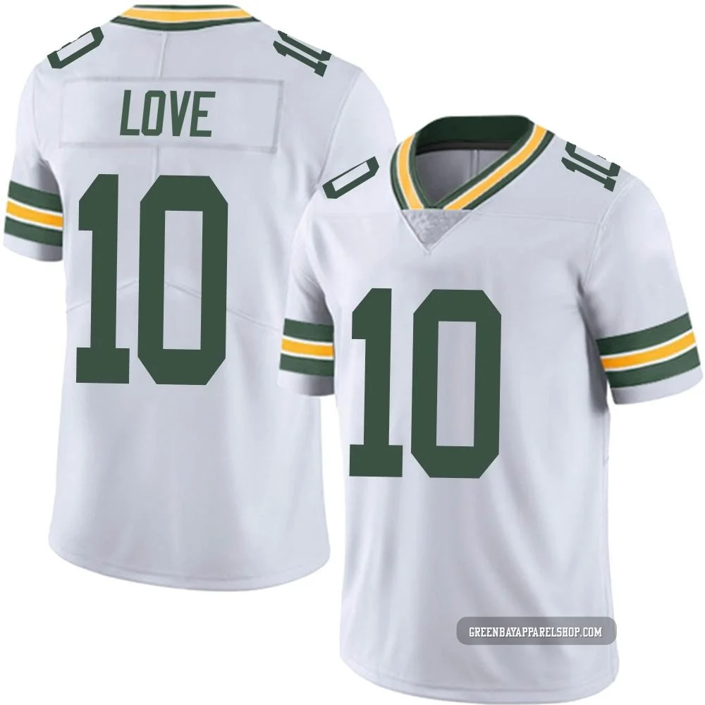 Jordan Love ＃10 Youth Limited Green Bay Packers White Vapor Untouchable Jersey