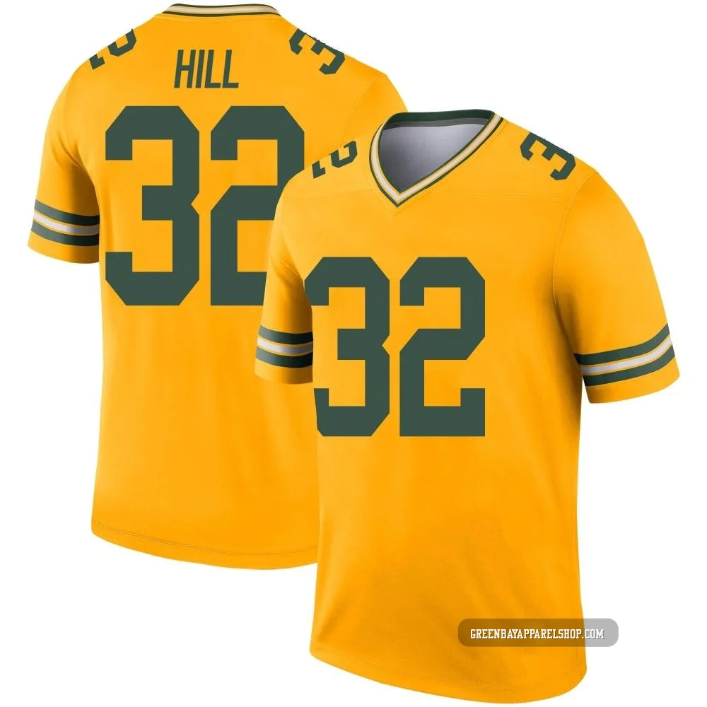 Kylin Hill ＃32 Men's Legend Green Bay Packers Gold Inverted Jersey