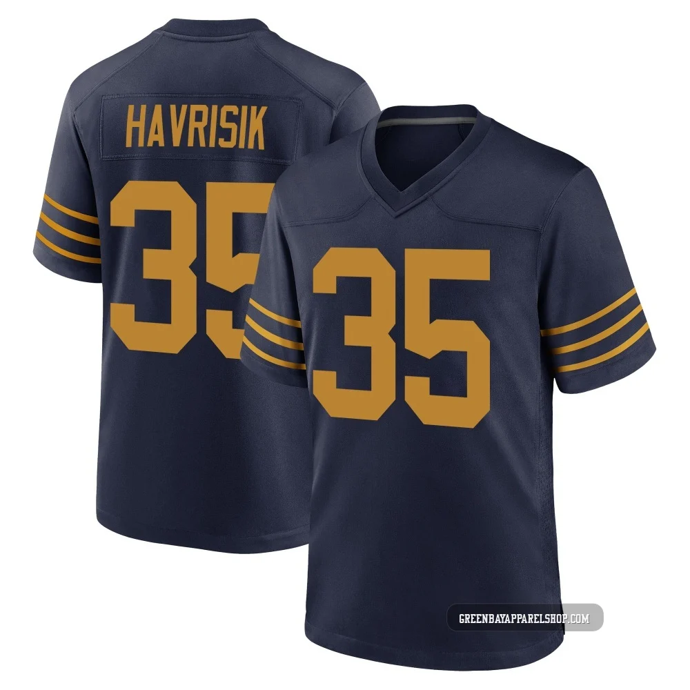 Lucas Havrisik ＃35 Men's Game Green Bay Packers Navy The 1923 Classic Jersey