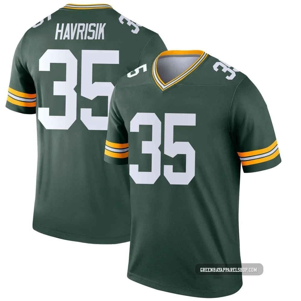 Lucas Havrisik ＃35 Men's Legend Green Bay Packers Green Jersey