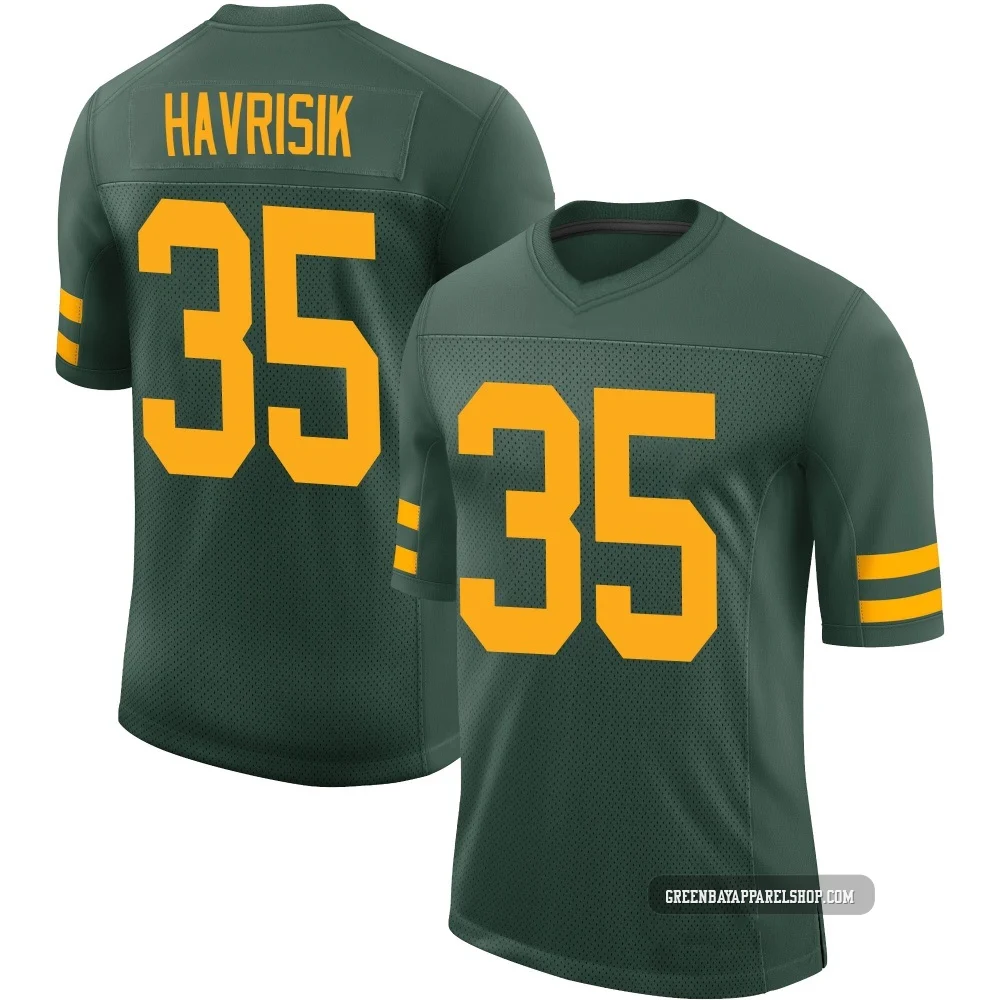 Lucas Havrisik ＃35 Men's Limited Green Bay Packers Green Alternate Vapor Jersey