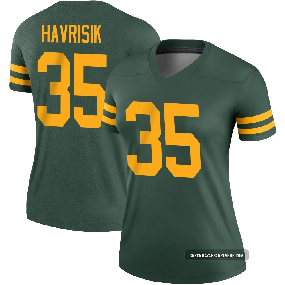 Lucas Havrisik ＃35 Women's Legend Green Bay Packers Green Alternate Jersey