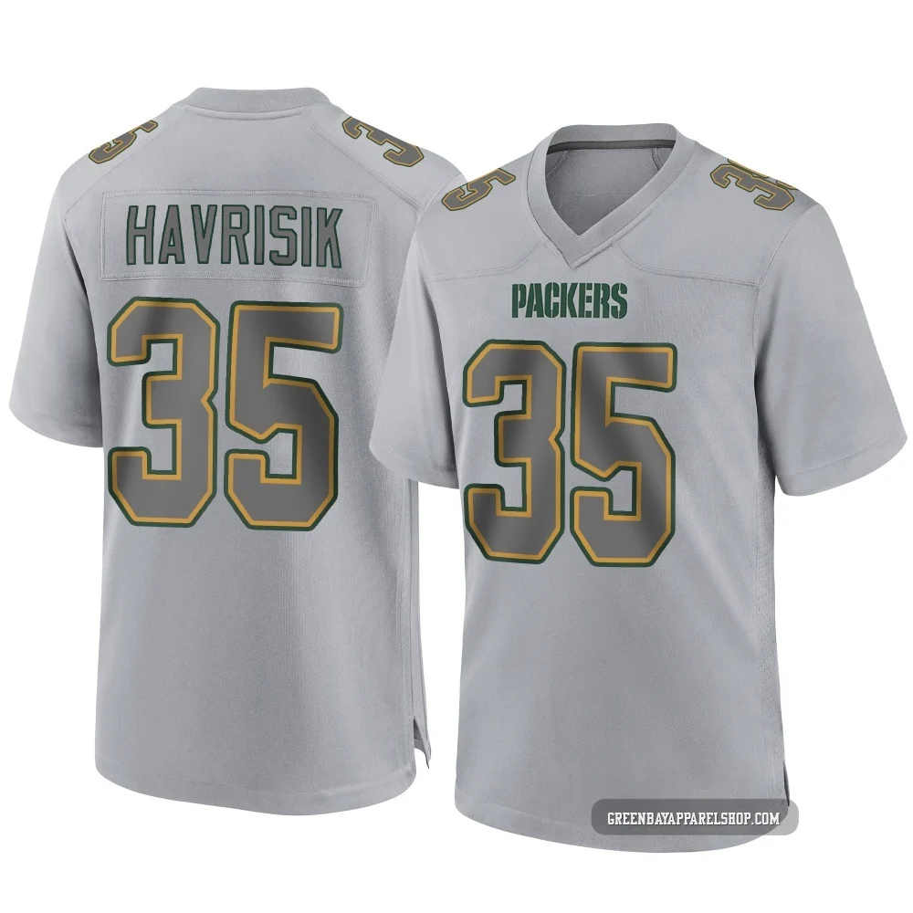 Lucas Havrisik ＃35 Youth Game Green Bay Packers Gray Atmosphere Fashion Jersey