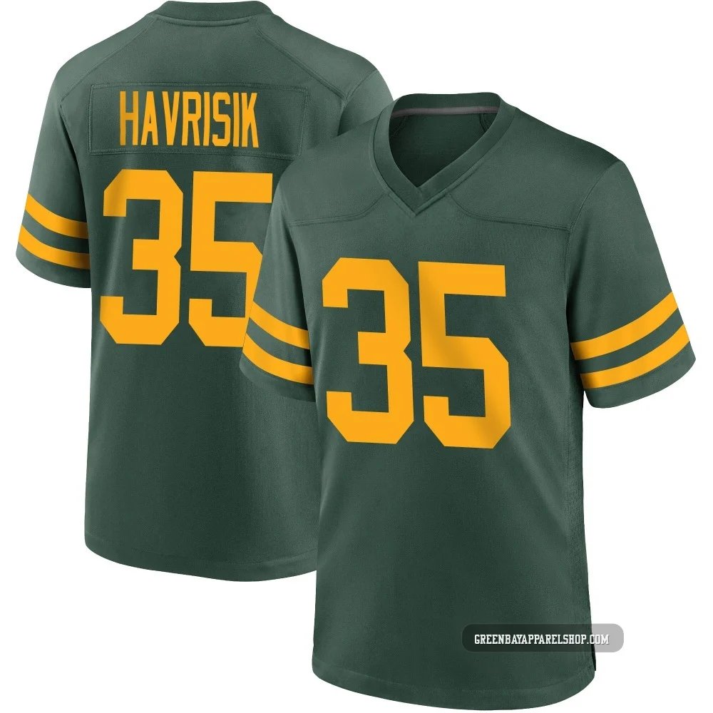 Lucas Havrisik ＃35 Youth Game Green Bay Packers Green Alternate Jersey